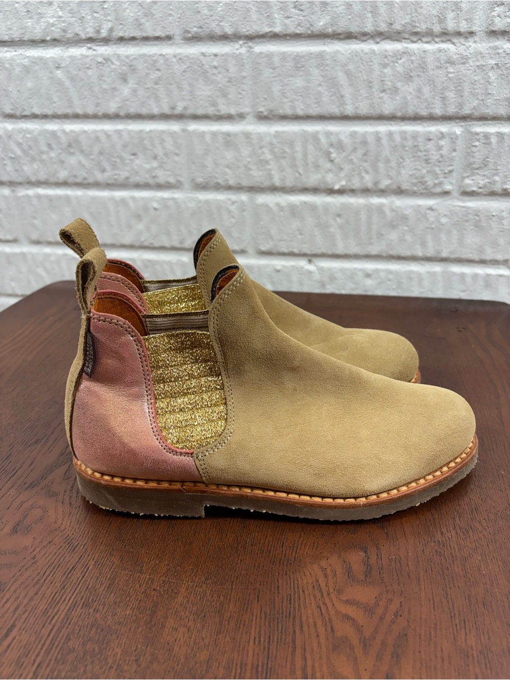 Penelope Chilvers Safari Metallic Patchwork Ankle Chelsea Boots 38 - Picture 5 of 12